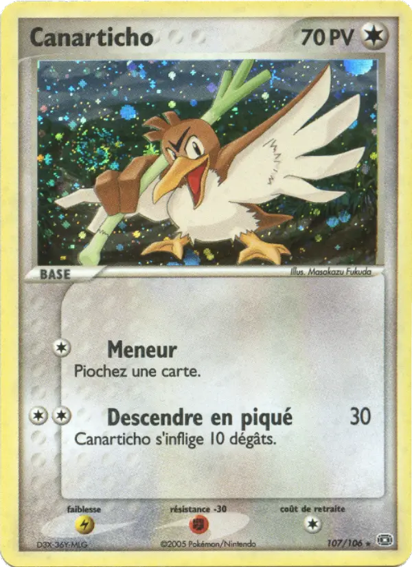 Scan HD carte Pokémon Canarticho 107/106 — EX Émeraude