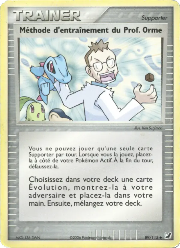 Scan HD carte Pokémon Méthode d'entraînement du Prof. Orme 89/115 — EX Forces Cachées