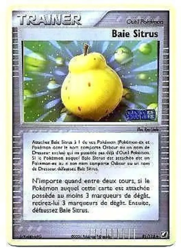 Scan HD carte Pokémon Baie Sitrus 91/115 — EX Forces Cachées