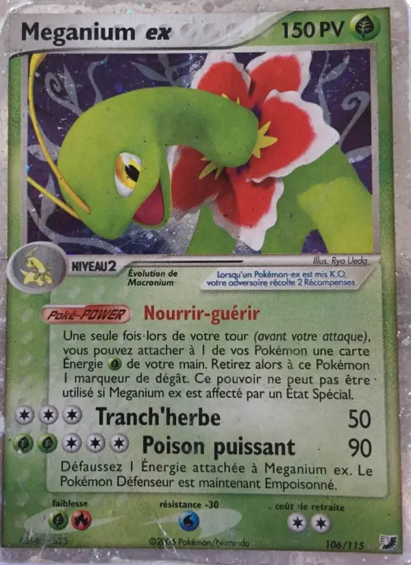 Scan HD carte Pokémon Meganium ex 106/115 — EX Forces Cachées