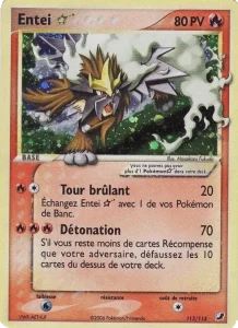 Carte Pokémon Entei ☆ 113 EX Forces Cachées