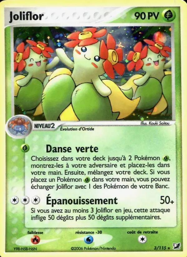 Scan HD carte Pokémon Joliflor 3/115 — EX Forces Cachées