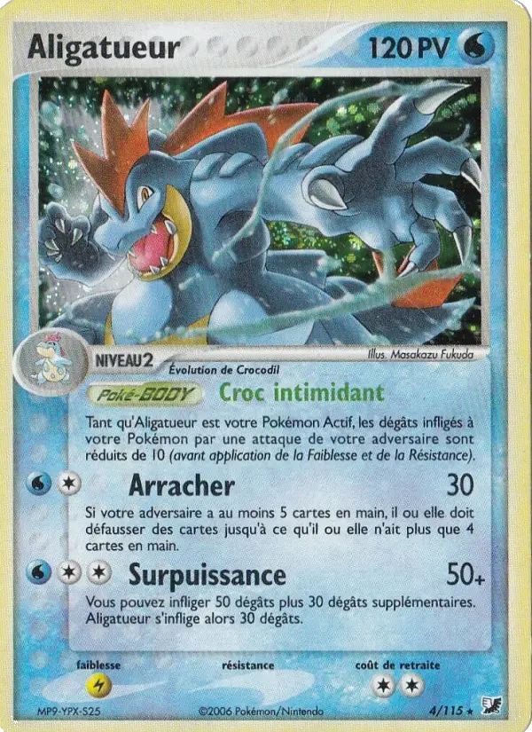 Scan HD carte Pokémon Aligatueur 4/115 — EX Forces Cachées
