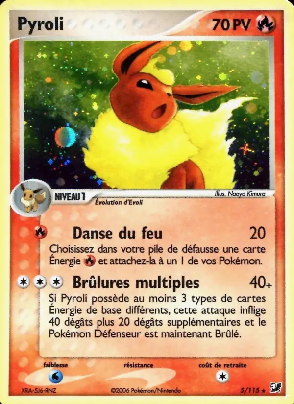 Scan HD carte Pokémon Pyroli 5/115 — EX Forces Cachées