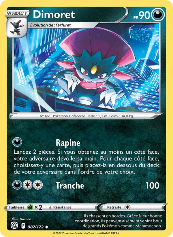 Scan HD carte Pokémon Dimoret 087/172 — Stars Étincelantes