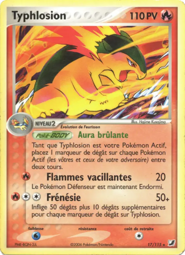 Scan HD carte Pokémon Typhlosion 17/115 — EX Forces Cachées
