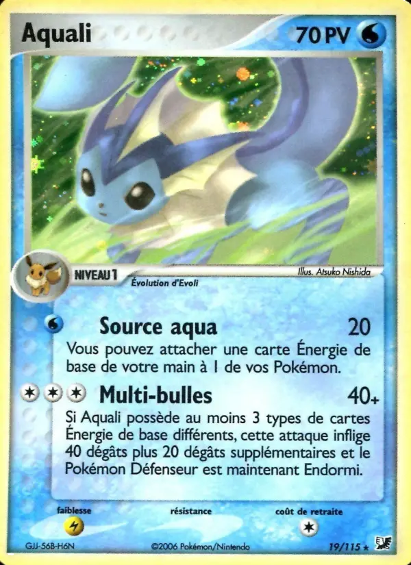 Scan HD carte Pokémon Aquali 19/115 — EX Forces Cachées