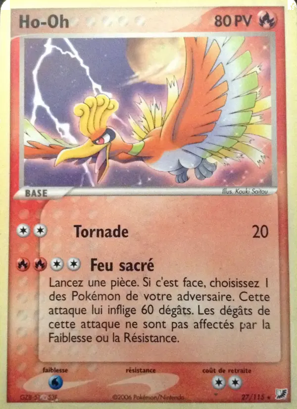 Scan HD carte Pokémon Ho-Oh 27/115 — EX Forces Cachées