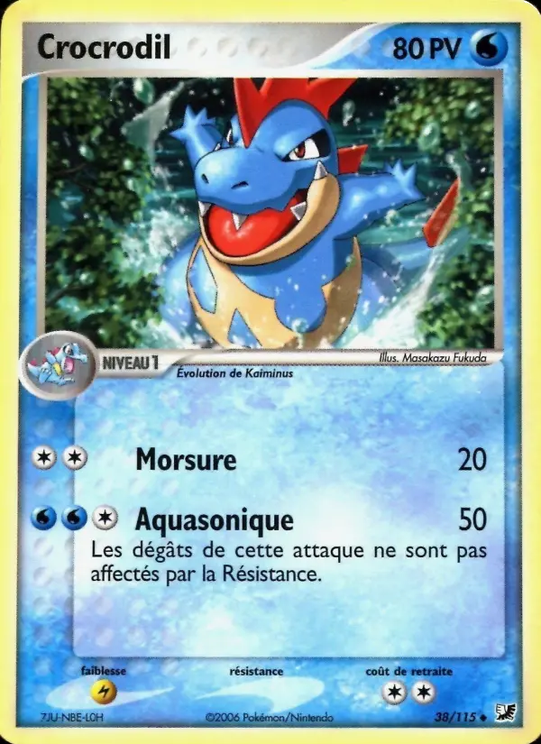 Scan HD carte Pokémon Crocrodil 38/115 — EX Forces Cachées