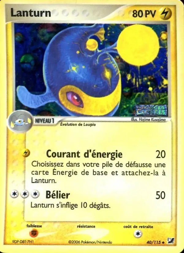 Scan HD carte Pokémon Lanturn 40/115 — EX Forces Cachées