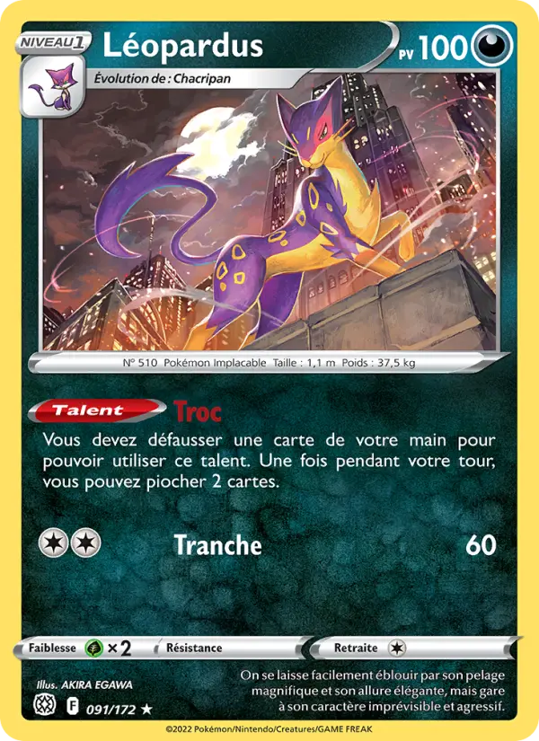 Scan HD carte Pokémon Léopardus 091/172 — Stars Étincelantes