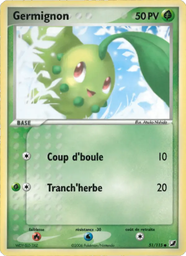 Scan HD carte Pokémon Germignon 51/115 — EX Forces Cachées