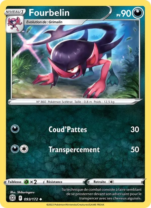 Scan HD carte Pokémon Fourbelin 093/172 — Stars Étincelantes