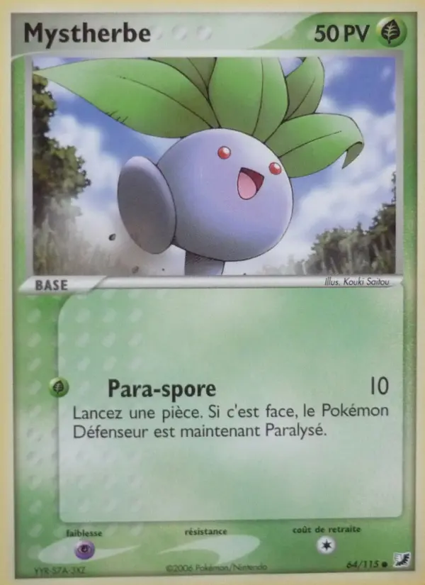Scan HD carte Pokémon Mystherbe 64/115 — EX Forces Cachées