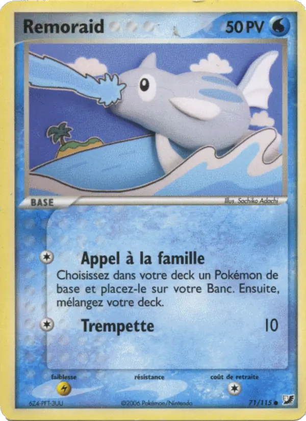 Scan HD carte Pokémon Remoraid 71/115 — EX Forces Cachées