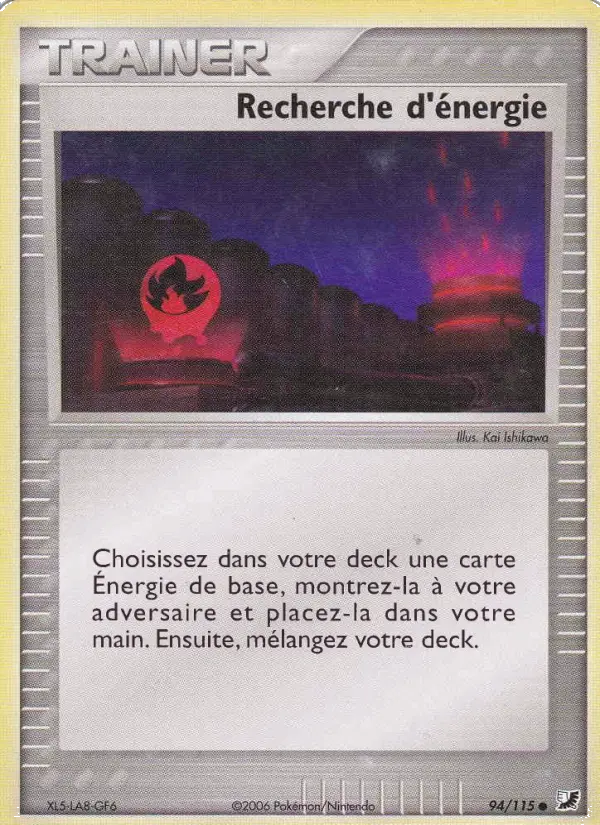 Scan HD carte Pokémon Recherche d'énergie 94/115 — EX Forces Cachées