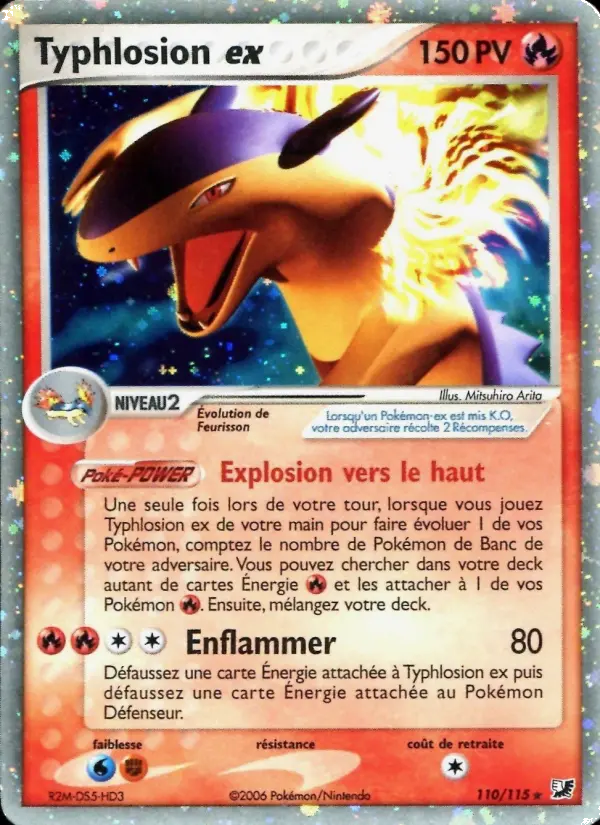 Scan HD carte Pokémon Typhlosion ex 110/115 — EX Forces Cachées