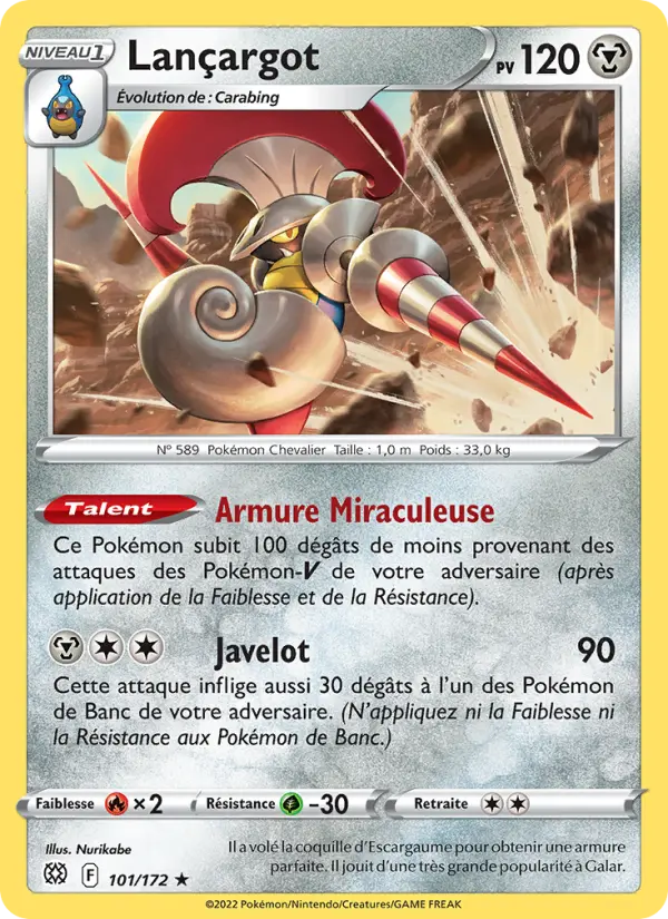Scan HD carte Pokémon Lançargot 101/172 — Stars Étincelantes