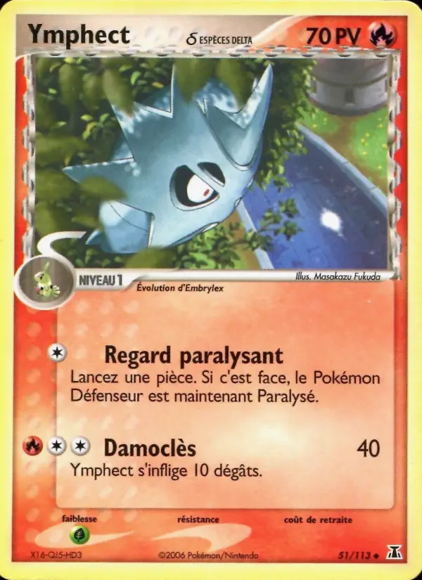 Scan HD carte Pokémon Ymphect δ 51/113 — EX Espèces Delta