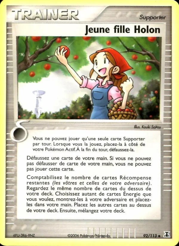 Scan HD carte Pokémon Jeune fille Holon 92/113 — EX Espèces Delta