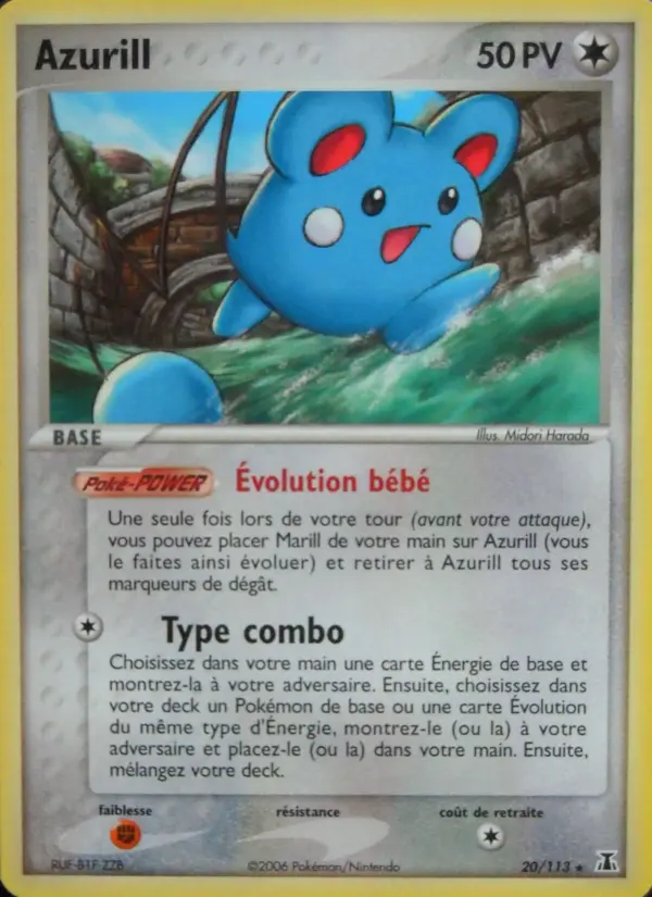 Scan HD carte Pokémon Azurill 20/113 — EX Espèces Delta