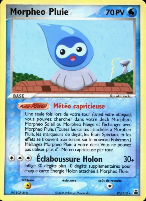 Scan HD carte Pokémon Morpheo Pluie 26/113 — EX Espèces Delta