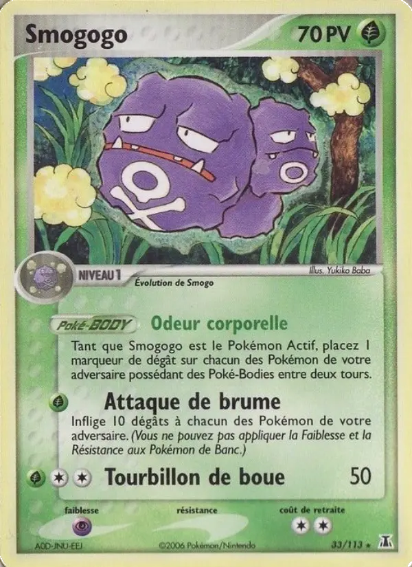Scan HD carte Pokémon Smogogo 33/113 — EX Espèces Delta