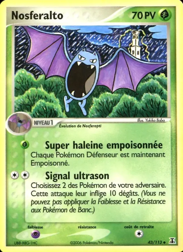 Scan HD carte Pokémon Nosferalto 43/113 — EX Espèces Delta