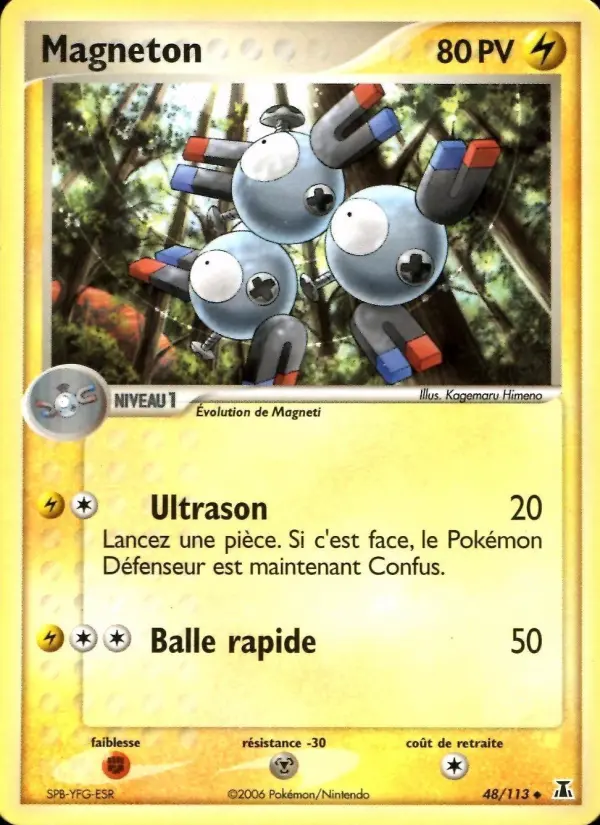 Scan HD carte Pokémon Magneton 48/113 — EX Espèces Delta