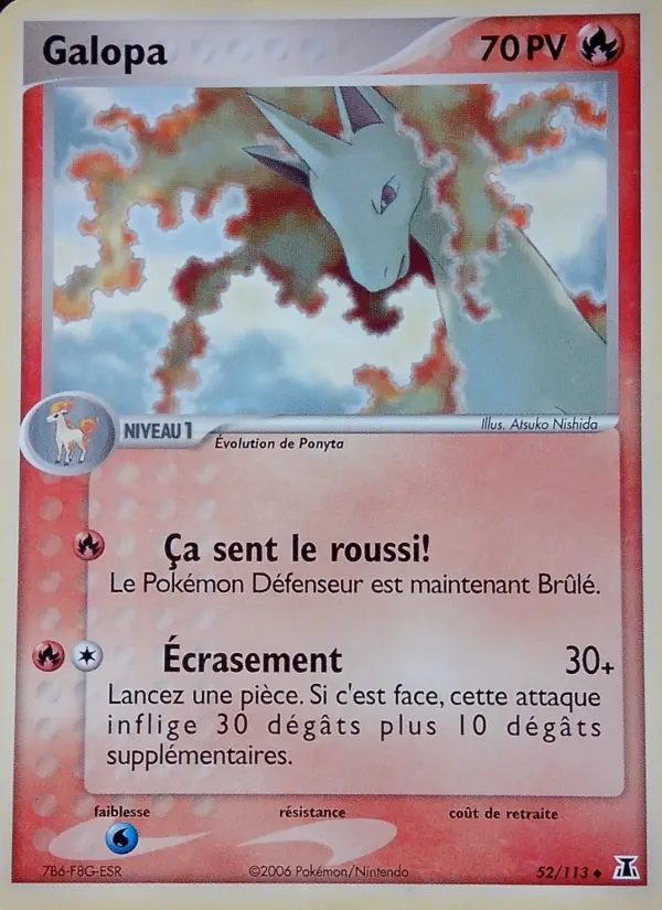 Scan HD carte Pokémon Galopa 52/113 — EX Espèces Delta