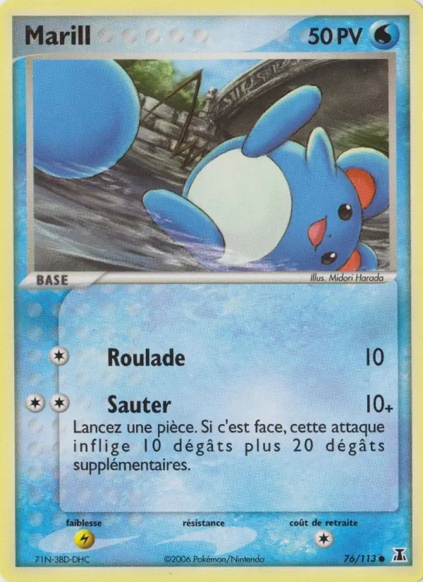 Scan HD carte Pokémon Marill 76/113 — EX Espèces Delta