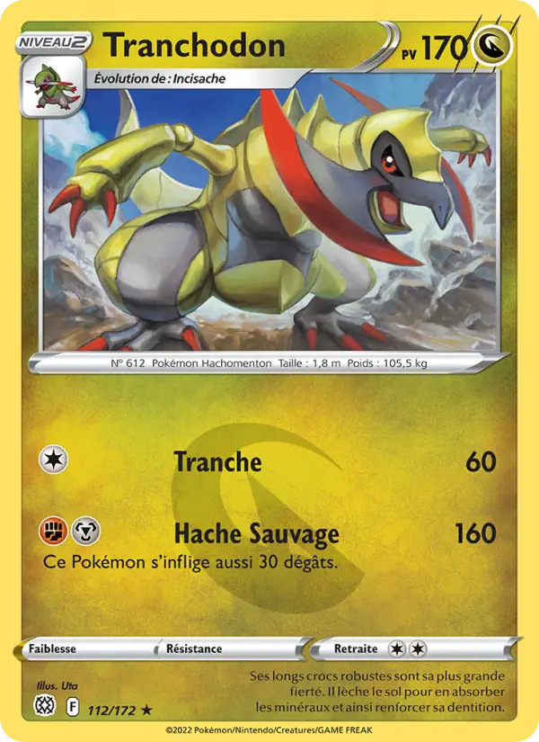Scan HD carte Pokémon Tranchodon 112/172 — Stars Étincelantes