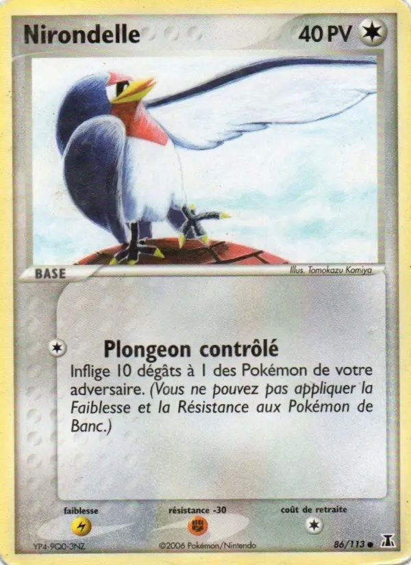 Scan HD carte Pokémon Nirondelle 86/113 — EX Espèces Delta