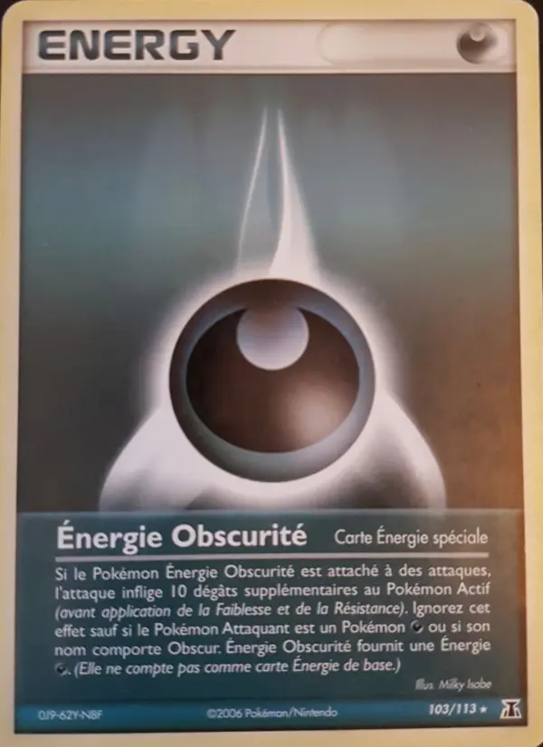 Scan HD carte Pokémon Énergie Obscurité 103/113 — EX Espèces Delta