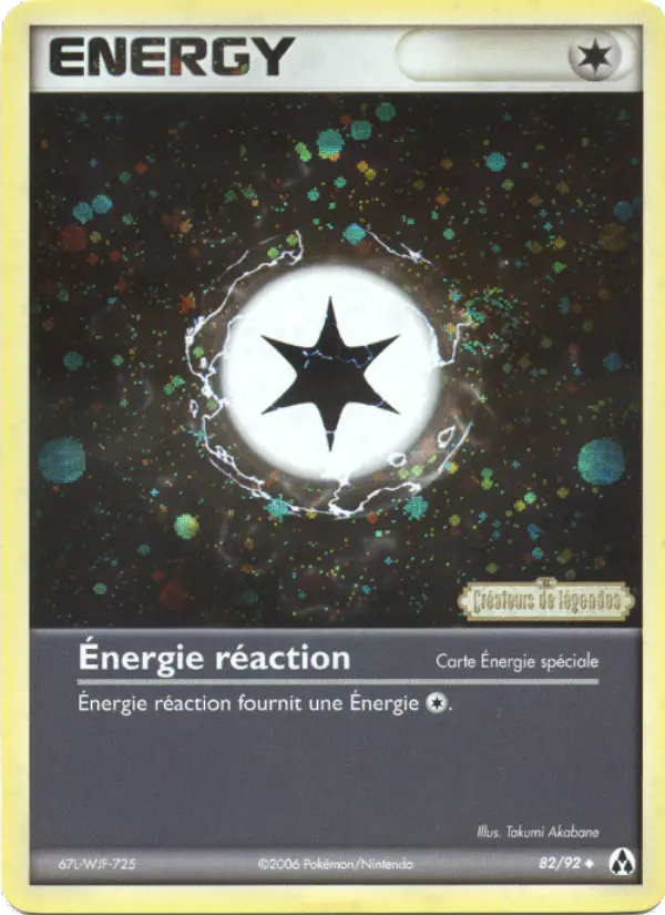Scan HD carte Pokémon Énergie réaction 82/92 — EX Créateurs de légendes