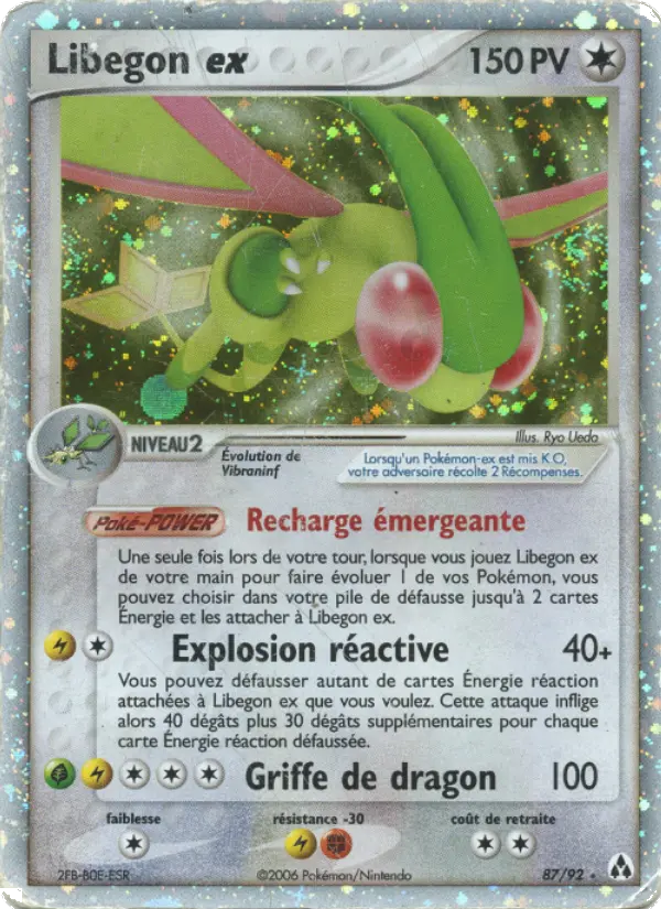 Scan HD carte Pokémon Libegon ex 87/92 — EX Créateurs de légendes