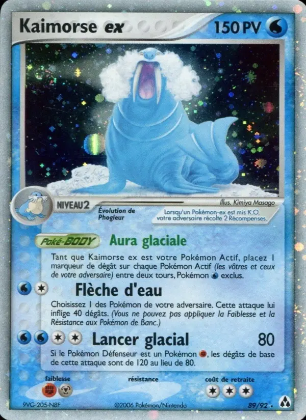 Scan HD carte Pokémon Kaimorse ex 89/92 — EX Créateurs de légendes