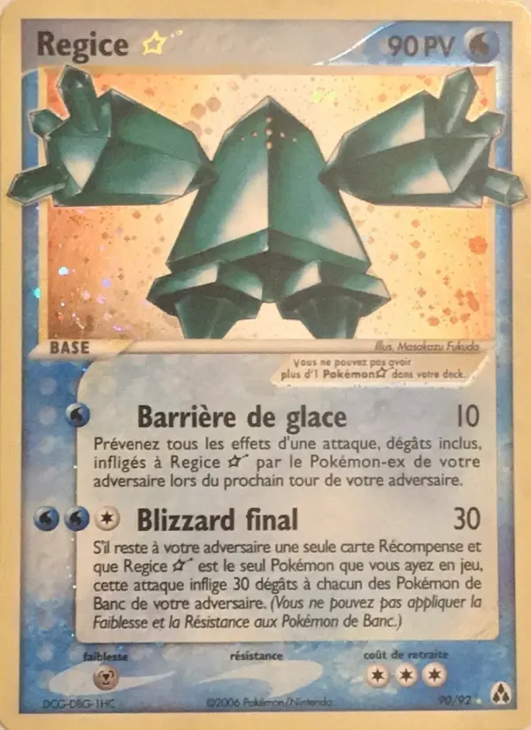 Scan HD carte Pokémon Regice ☆ 90/92 — EX Créateurs de légendes