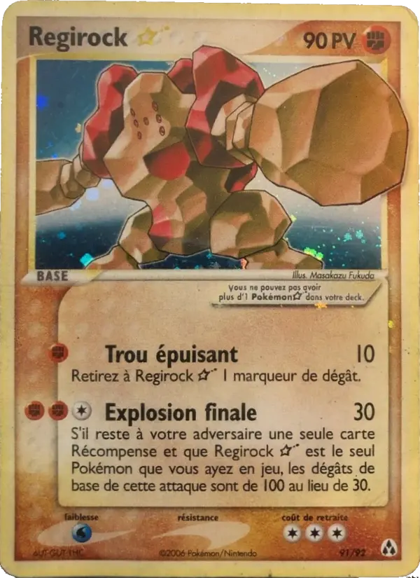 Scan HD carte Pokémon Regirock ☆ 91/92 — EX Créateurs de légendes