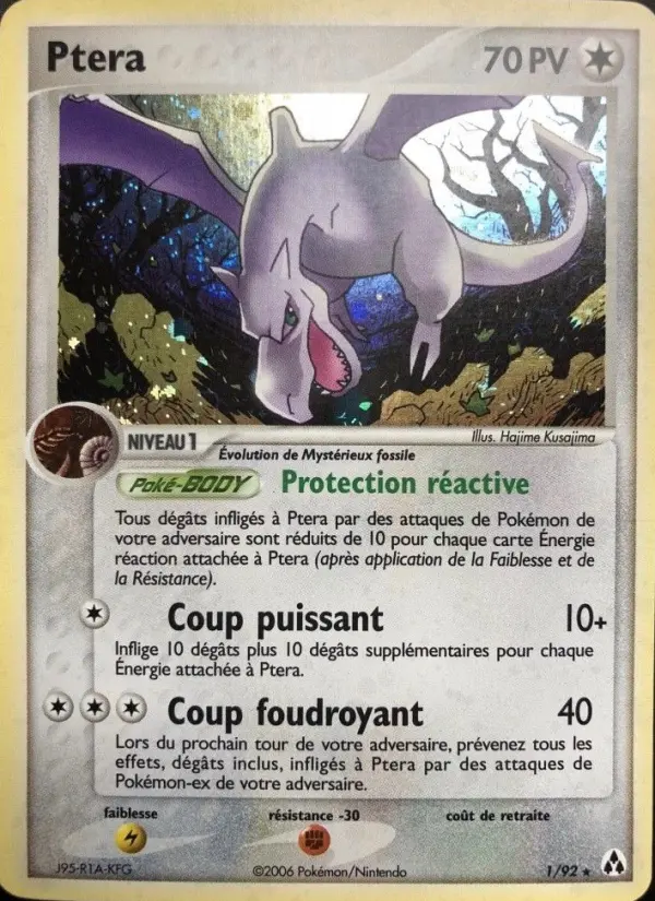 Scan HD carte Pokémon Ptera 1/92 — EX Créateurs de légendes