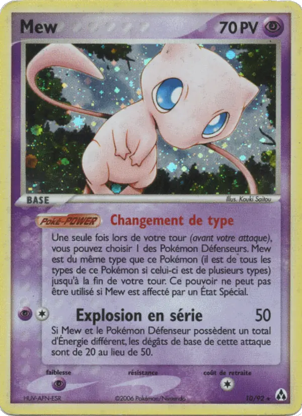Scan HD carte Pokémon Mew 10/92 — EX Créateurs de légendes
