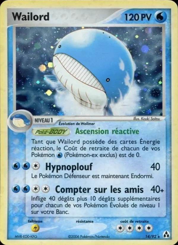 Scan HD carte Pokémon Wailord 14/92 — EX Créateurs de légendes