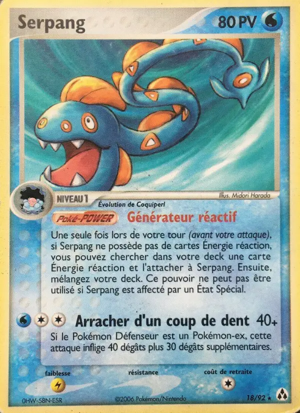 Scan HD carte Pokémon Serpang 18/92 — EX Créateurs de légendes