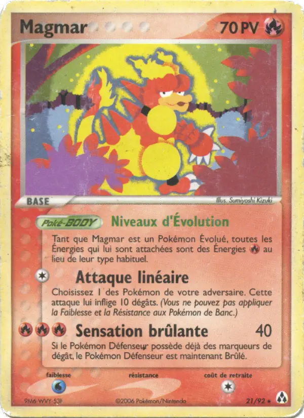 Scan HD carte Pokémon Magmar 21/92 — EX Créateurs de légendes
