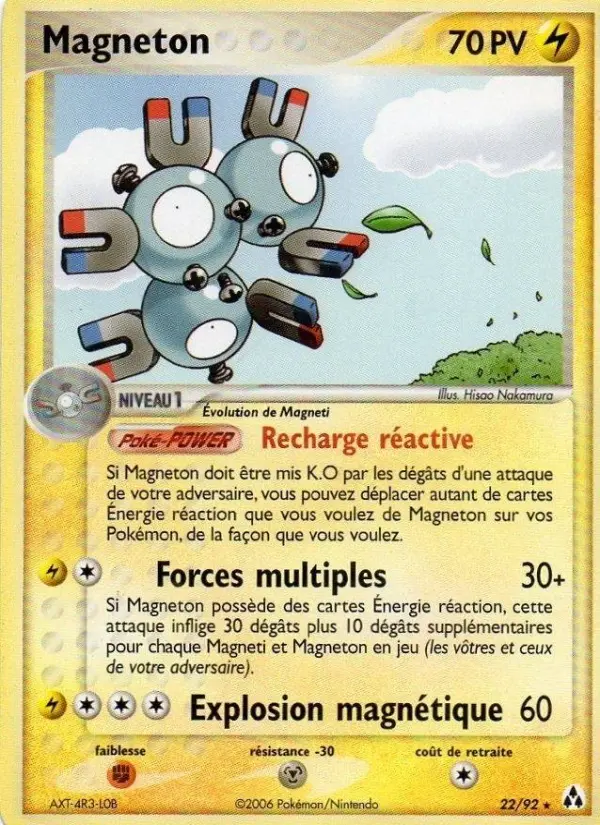 Scan HD carte Pokémon Magneton 22/92 — EX Créateurs de légendes