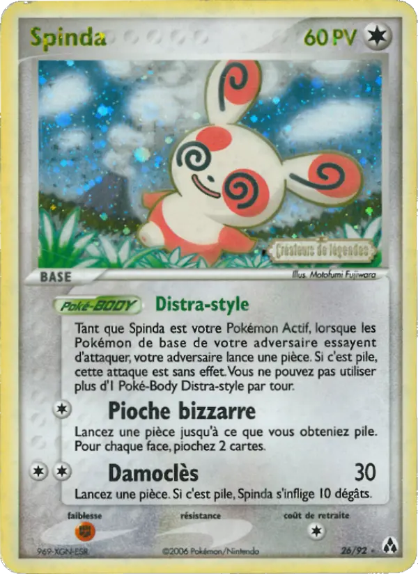 Scan HD carte Pokémon Spinda 26/92 — EX Créateurs de légendes
