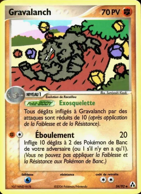 Scan HD carte Pokémon Gravalanch 34/92 — EX Créateurs de légendes
