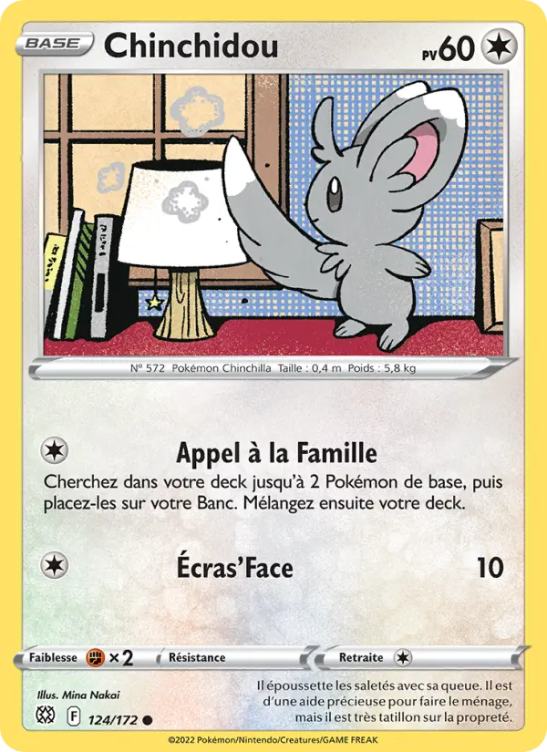 Scan HD carte Pokémon Chinchidou 124/172 — Stars Étincelantes