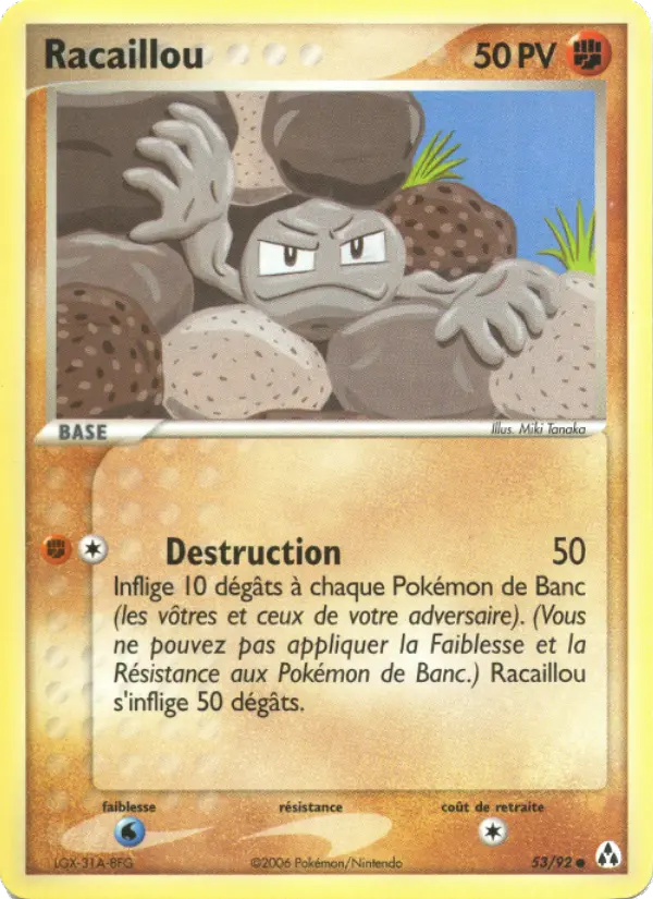 Scan HD carte Pokémon Racaillou 53/92 — EX Créateurs de légendes