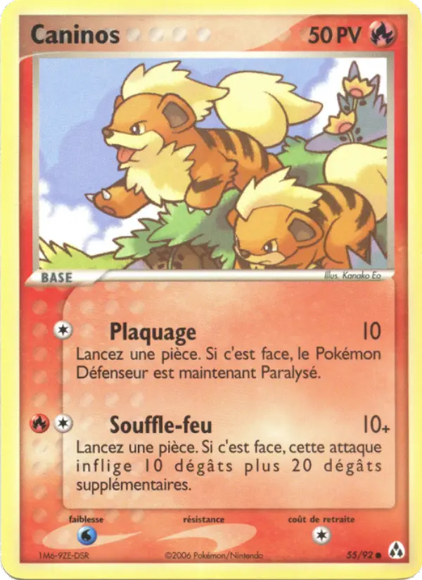 Scan HD carte Pokémon Caninos 55/92 — EX Créateurs de légendes